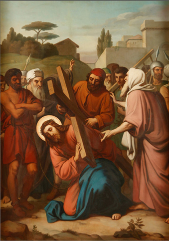 5ª Estação: Jesus é ajudado por Simão de Cirene a carregar a Cruz