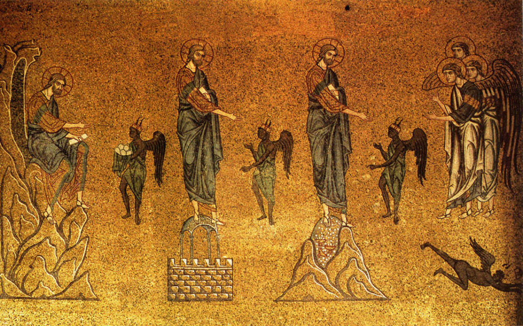 Tentações de Jesus, mosaico do séc. 12 - Basílica de São Marcos, Veneza